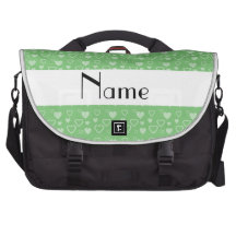 Corazones verdes conocidos personalizados bolsas para portatil