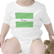 Corazones verdes conocidos personalizados trajes de bebé