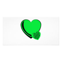Corazones verdes y negros de neón tarjeta personal