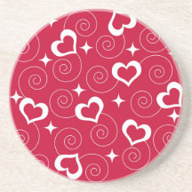 Corazones y estrellas posavasos para bebidas
