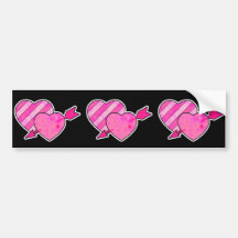 corazones y flecha del grunge pegatina de parachoque