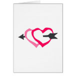 Corazones y flecha tarjetas