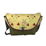 Corazones y flores bolsa de mensajeria 