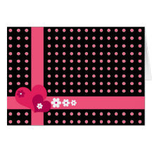 Corazones y flores - tarjeta