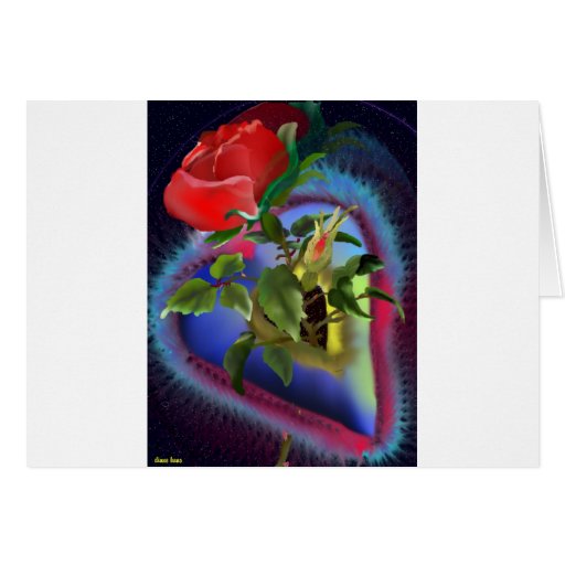 Corazones y rosas tarjeta