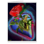 Corazones y rosas tarjetón