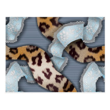 Cordón de n de los leopardos '- azul - postales