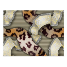 Cordón de n de los leopardos '- marfil postal