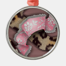 Cordón de n de los leopardos '- rosa intenso - ornamento de navidad