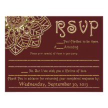 Cordón de oro (tarjeta de contestación del boda) invitaciones personales 