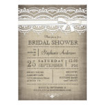 Cordón del vintage y ducha nupcial del país rústic invitaciones personalizada