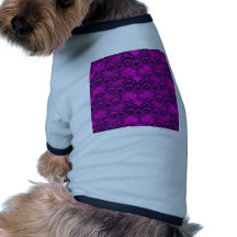 Cordón femenino del damasco de los azules marinos  camisetas de perro