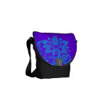 Cordón floral elegante (púrpura y turquesa) bolsas de mensajeria