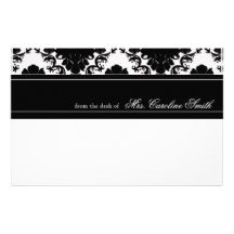 Cordón negro clásico personalizado papelería de diseño