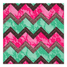Cordón verde rosado de moda femenino del zigzag impresiones fotograficas