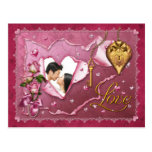Cordón y corazones - personalizar del amor tarjetas postales