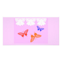 Cordón y mariposas tarjetas con fotos personalizadas