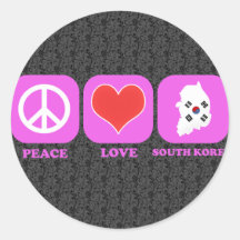 Corea del Sur del amor de la paz Pegatinas Redondas