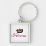 Corona de la princesa en rosas fuertes llaveros personalizados
