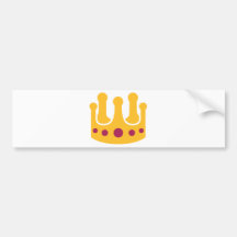 Corona de oro etiqueta de parachoque