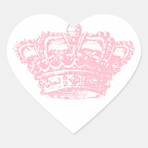 Corona rosada pegatina corazón personalizadas
