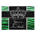 Corona verde y negra femenina del estampado de zeb anuncio personalizado