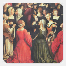 Coronación de la Virgen, 1513 (aceite en el panel) Pegatina Cuadradas