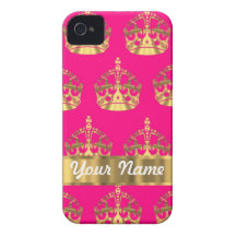 Coronas del oro en rosas fuertes iPhone 4 Case-Mate carcasas