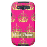 Coronas del oro en rosas fuertes samsung galaxy s3 funda
