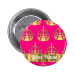 Coronas del oro en rosas fuertes pins