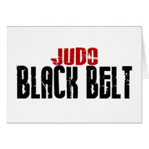 Correa negra del judo tarjetas