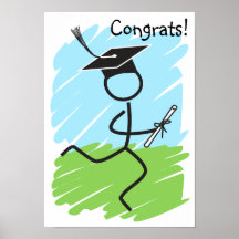 Corredor divertido de la graduación - campo a trav posters