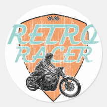 Corredor retro del moto pegatinas  