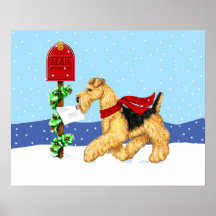 Correo de Dale del navidad de Airedale Impresiones