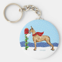 Correo del navidad de great dane Brindle Llavero