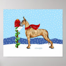 Correo del navidad de great dane Brindle Poster
