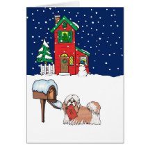 Correo del navidad de Shihtzu Tarjeta