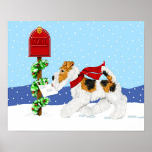 Correo del navidad del Fox del alambre Poster