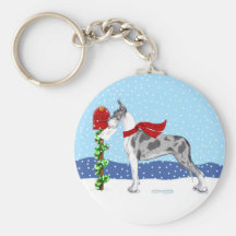 Correo Merle del navidad de great dane Llavero Personalizado