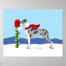 Correo Merle UC del navidad de great dane Posters