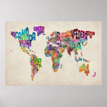 Correspondencia de texto del mundo impresiones