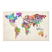 Correspondencia de texto del mundo impresión en lona