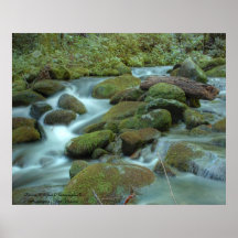Corriente ahumada de la montaña (HDR) Poster