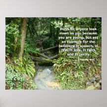 Corriente de la selva tropical llamada por la impr posters