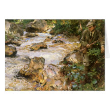 Corriente de la trucha en el Tyrol por Sargent, ar Tarjeton