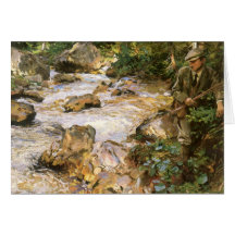 Corriente de la trucha por Sargent, navidad del im Felicitación