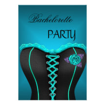 Corsé del azul del trullo del negro del fiesta de  invitaciones personalizada