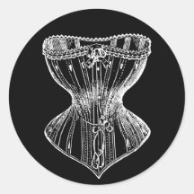 Corsé del Victorian del vintage Etiquetas Redondas