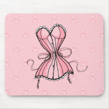 Corsé rosado retro alfombrilla de raton
