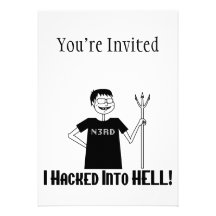 Cortado en empollón del infierno invitaciones personales 